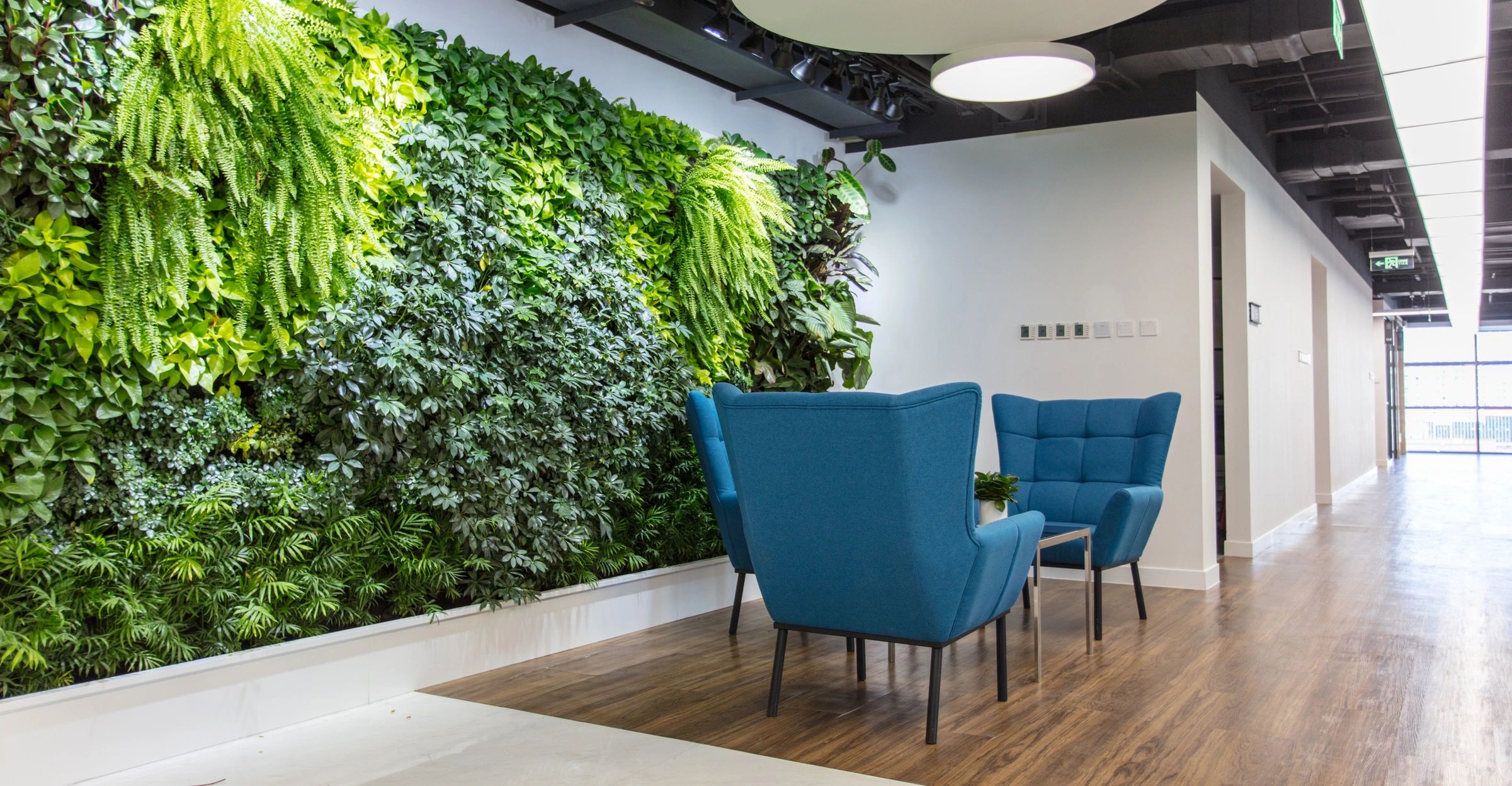 business consulting modern office blue green